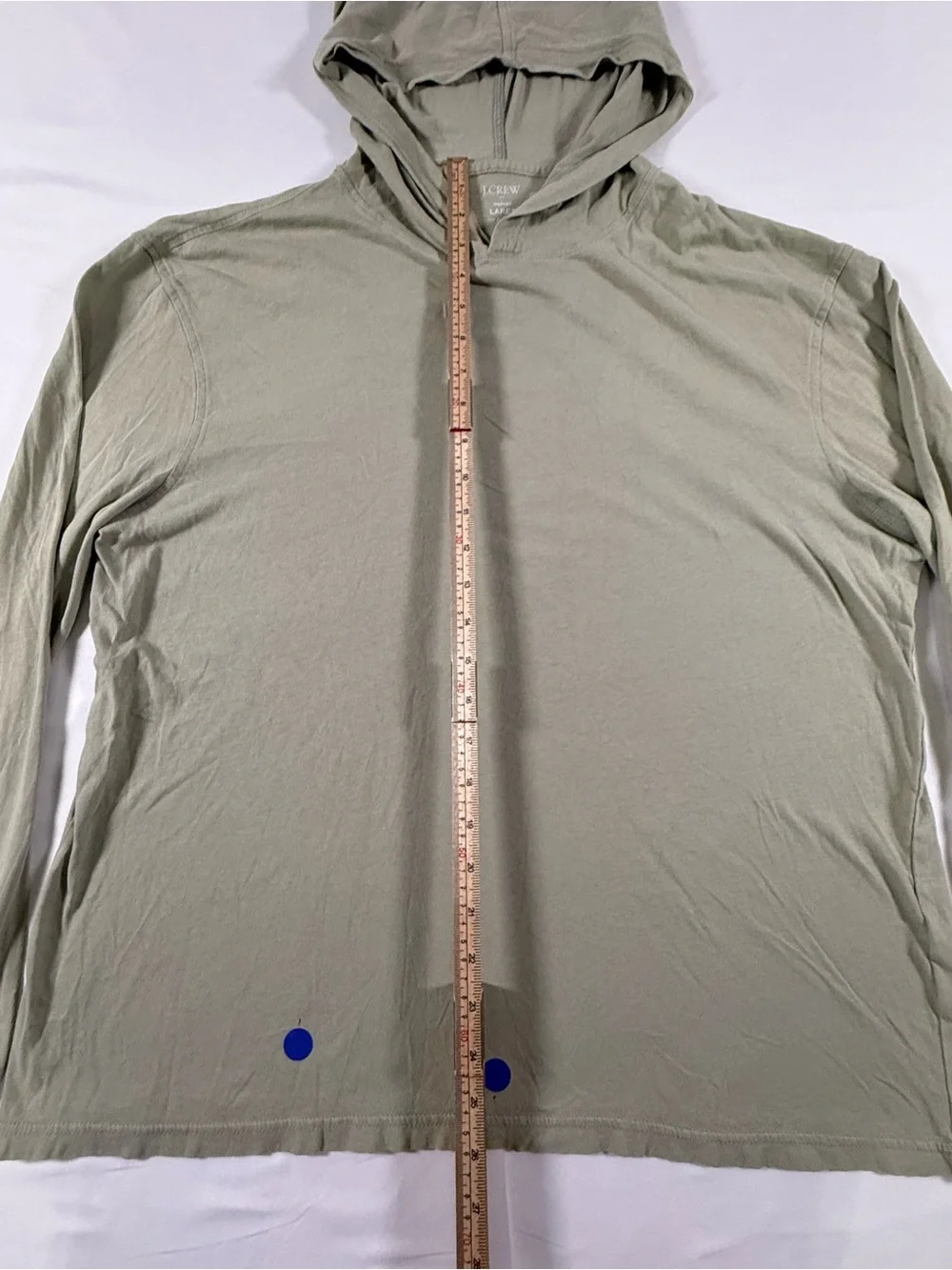 J. Crew Olive Green Men's Lightweight Hooded Long-Sleeve
